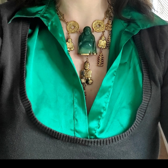 Vintage Crown Trifari Buddha necklace - Picture 13 of 14